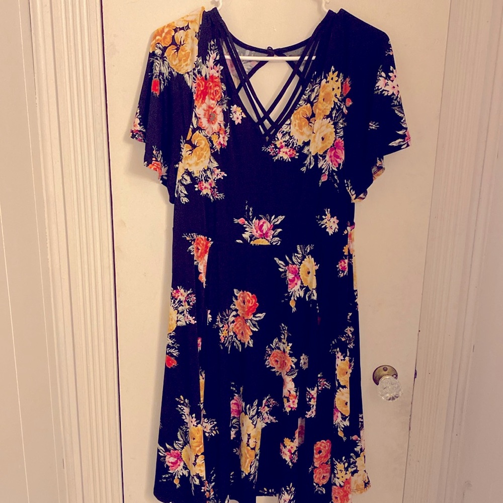 Torrid black floral dress